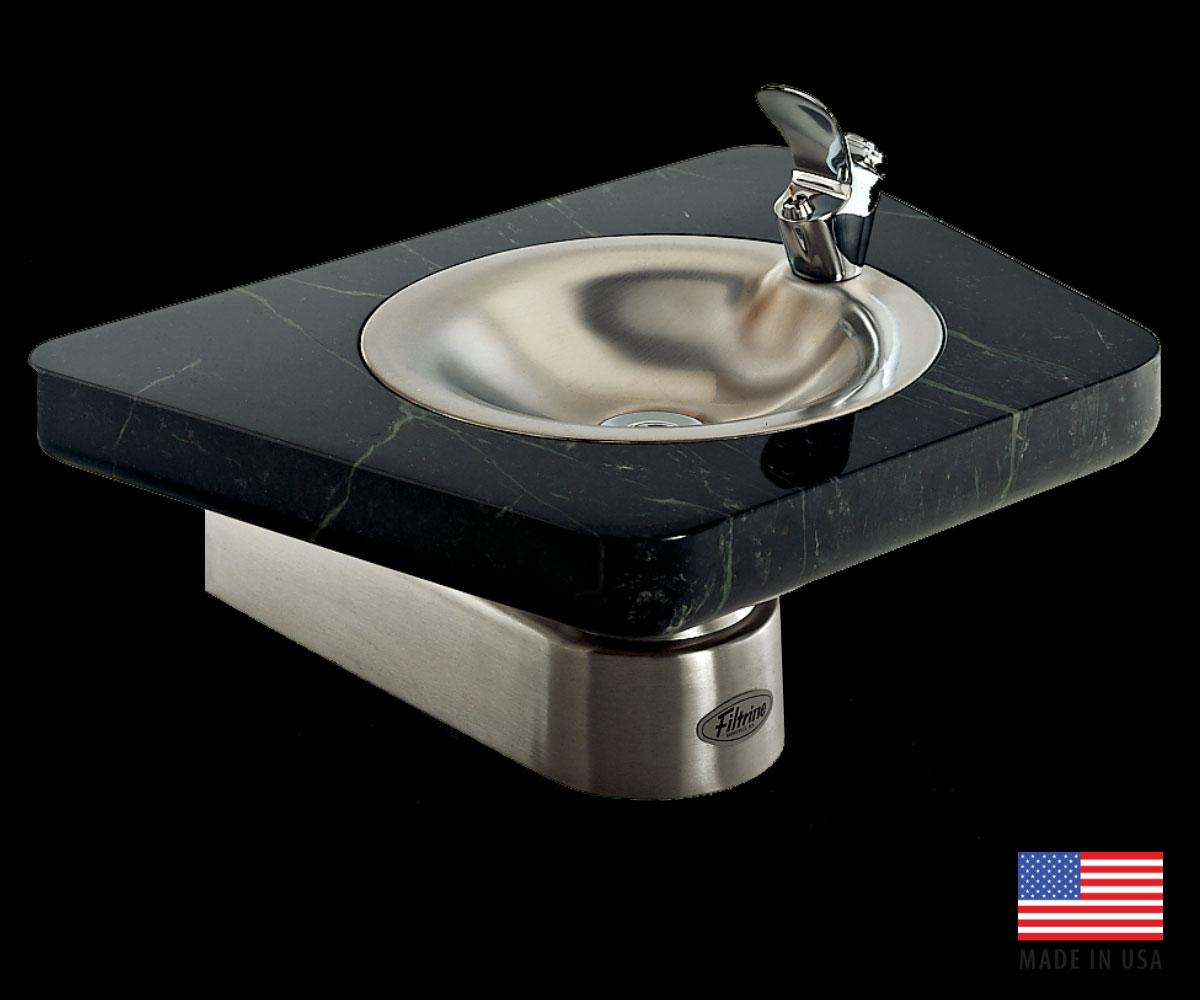 Filtrine Model 107-T Marble Deck Trapezoid Drinking Fountain