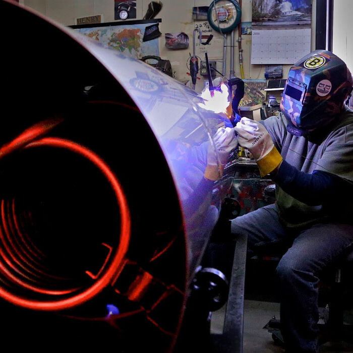 Henry Welding a Storage Tank for a Filtrine Chiller
